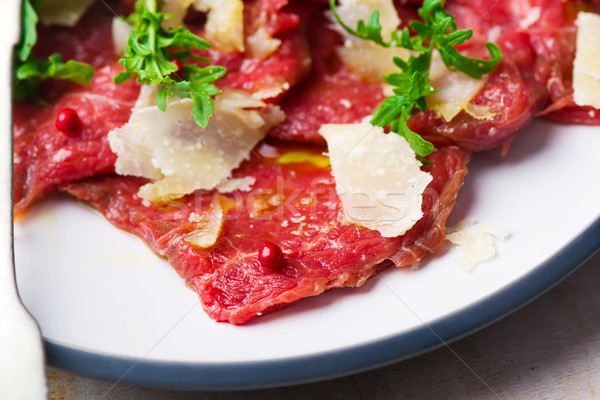 Kalbfleisch traditionellen italienisch selektiven Fokus grünen Salat Stock foto © zoryanchik