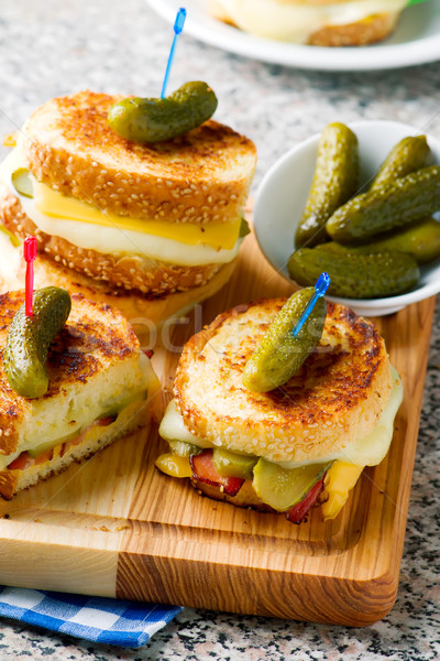 dill pickle bacon grilled cheese Stock photo © zoryanchik