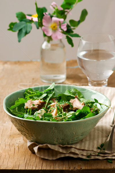 mackerel ,new potato and arugula salad. Stock photo © zoryanchik