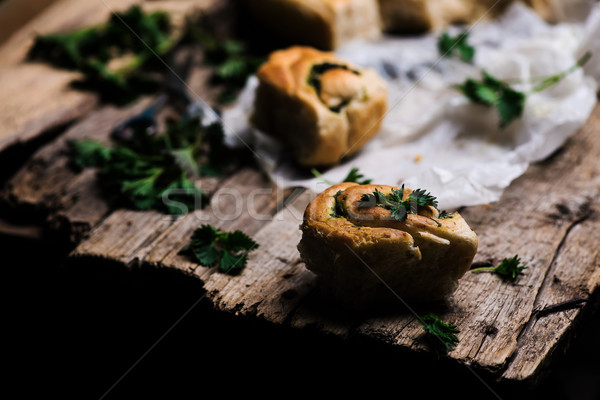 Wild nettle  whole wheat kissed buns. Style rustic.  Stock photo © zoryanchik