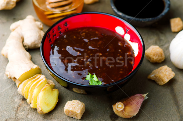 Teriyaki, traditional Japanese sauce. Stock photo © zoryanchik