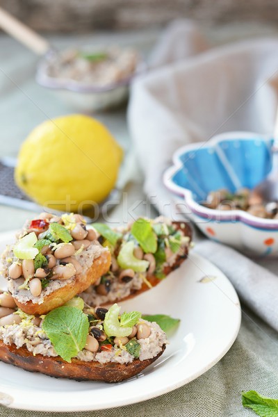 Stock photo: Bruschetta  with beans