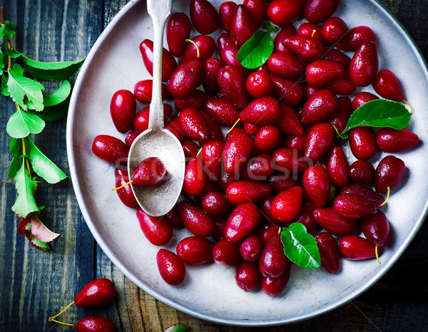 Bogyók organikus kosár stílus rusztikus szelektív fókusz Stock fotó © zoryanchik