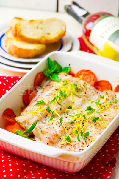 The baked fish fillet with carrot Stock photo © zoryanchik