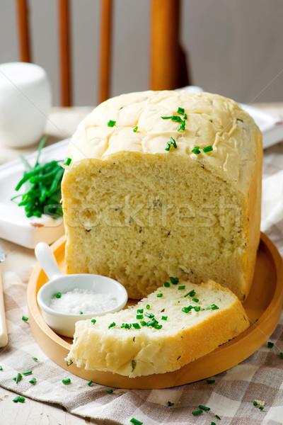 sour cream chive bread .style rustic Stock photo © zoryanchik