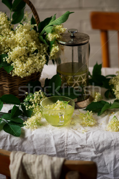Elderflower tea. style vintage. Stock photo © zoryanchik