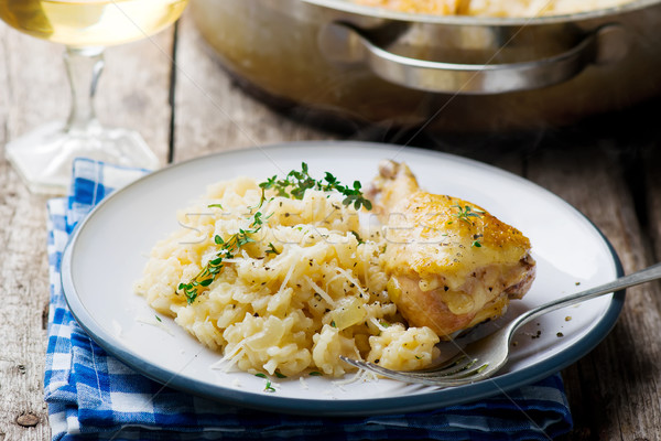 ONE POT  RISOTTO WITH CHICKEN Stock photo © zoryanchik