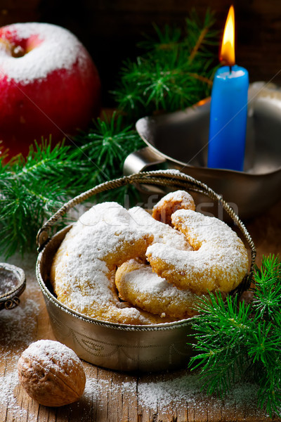 Weihnachten Vanille Cookies rustikal Stil selektiven Fokus Stock foto © zoryanchik