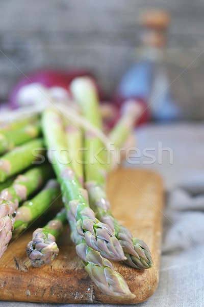 蘆筍 新鮮 綠色 木桌 食品 商業照片 © zoryanchik
