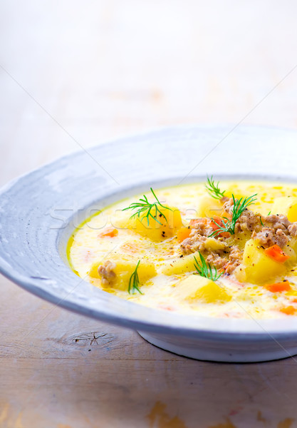 'cheeseburger' soup  Stock photo © zoryanchik