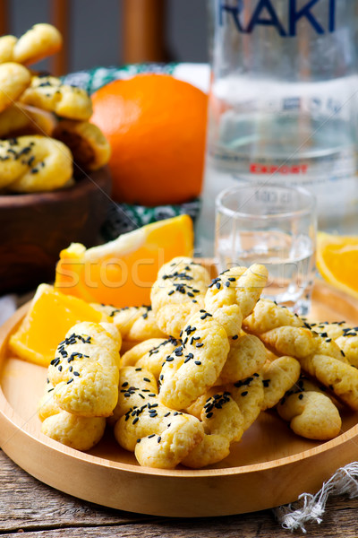 Koulourakia , Greek Sesame Twist Cookies Stock photo © zoryanchik