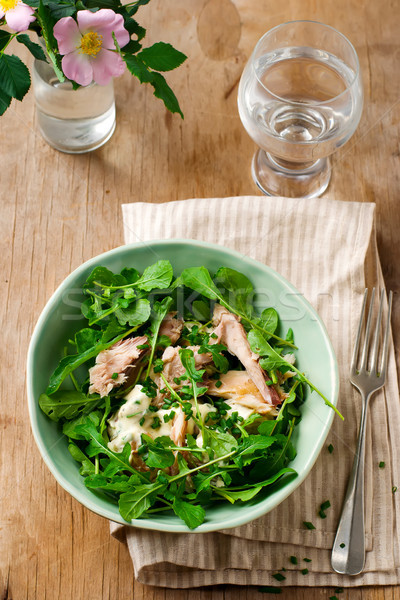 mackerel ,new potato and arugula salad. Stock photo © zoryanchik