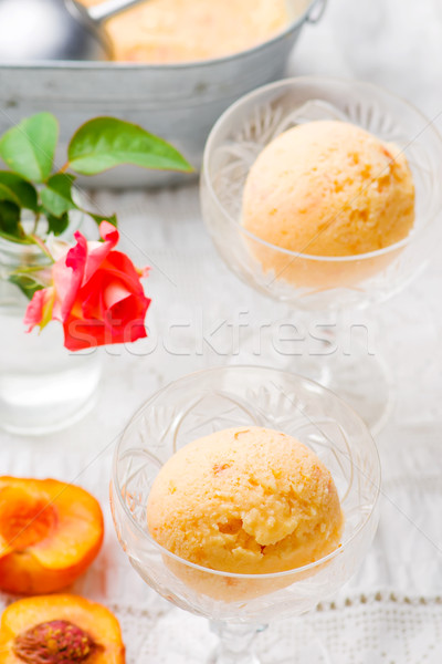  frozen peach and honey yogurt Stock photo © zoryanchik