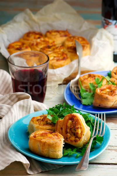 chicken cordon bleu crescent rolls.style rustic Stock photo © zoryanchik