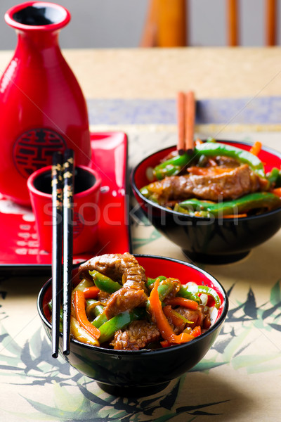 Ginger-Flavored Beef and Vegetable Stir-Fry Stock photo © zoryanchik