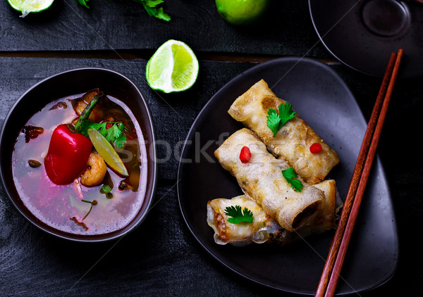 fried spring rolls. Stock photo © zoryanchik