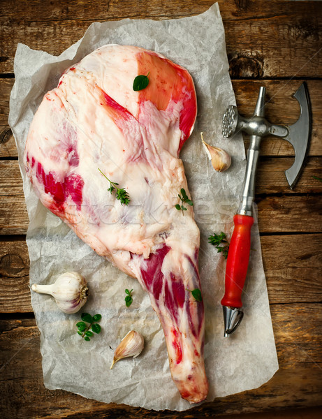 raw lamb  leg   Stock photo © zoryanchik