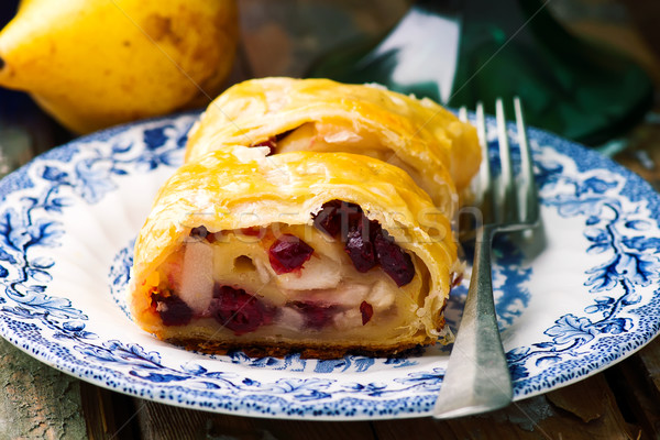 Stock foto: Birne · selektiven · Fokus · Stil · rustikal · Obst