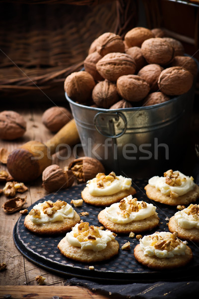 Vecchio stile panna acida rustico alimentare colazione bianco Foto d'archivio © zoryanchik