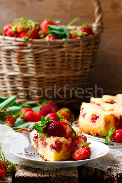 французский клубника деревенский продовольствие Sweet Сток-фото © zoryanchik