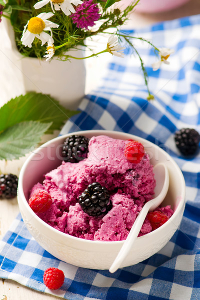 the frozen berries yogurt Stock photo © zoryanchik