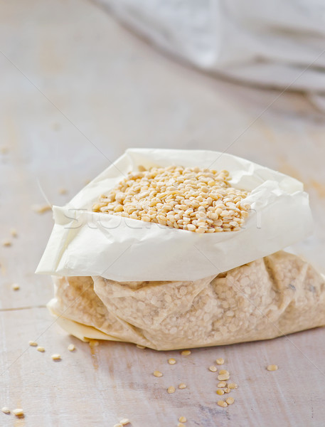 Trocken Papier Sack selektiven Fokus Essen weiß Stock foto © zoryanchik