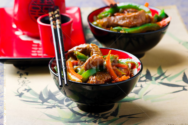 Ginger-Flavored Beef and Vegetable Stir-Fry Stock photo © zoryanchik