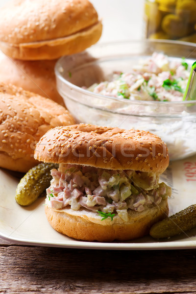 southern ham salad sandwich.style rustic. Stock photo © zoryanchik