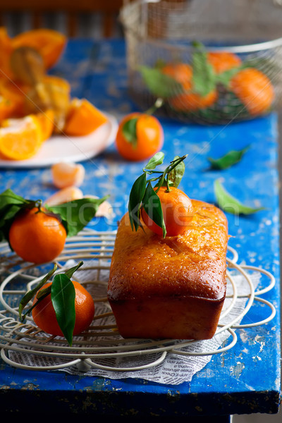 Tangerine glaze cake.selective focus Stock photo © zoryanchik