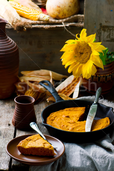  PUMPKIN SKILLET CORNBREAD. Stock photo © zoryanchik