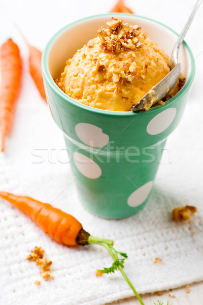 Karottenkuchen Eis Stil rustikal selektiven Fokus Essen Stock foto © zoryanchik