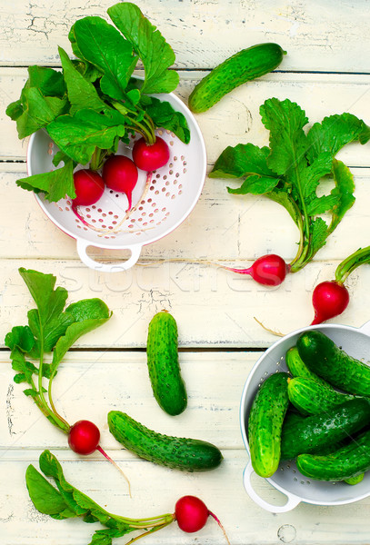 fresh, organic garden radish and cucumbers  Stock photo © zoryanchik
