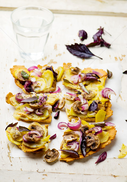 CHICKPEA FLOUR FLATBREAD With NEW POTATOES Stock photo © zoryanchik
