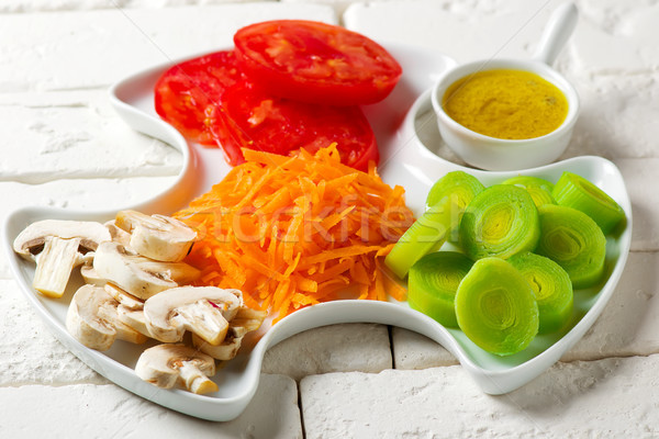 Crudites Salad with classic vinaigrette Stock photo © zoryanchik