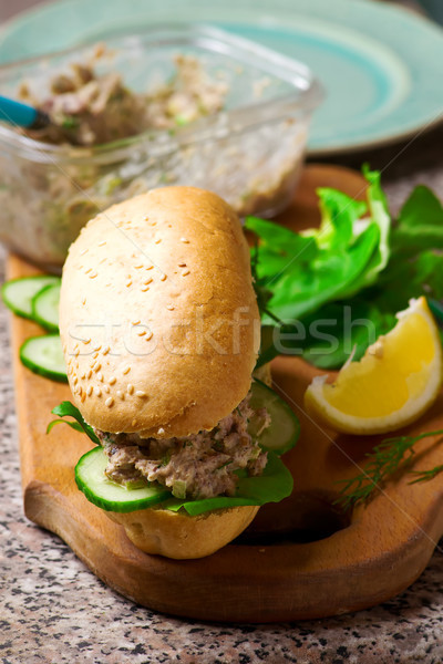 Tuna salad sandwich.style rustic. Stock photo © zoryanchik