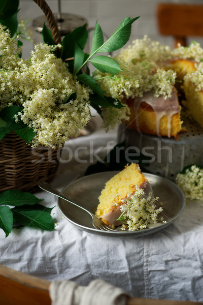 Elderflower and Orange Bundt Cake. Stock photo © zoryanchik