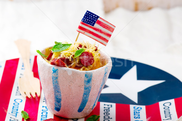 pizza in a  mug prepared in microwave  Stock photo © zoryanchik