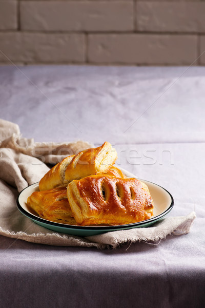 Mini pies with meat.style rustic Stock photo © zoryanchik