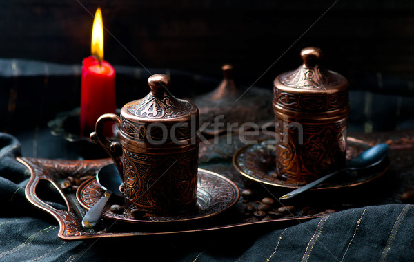 コーヒー 金属 トルコ語 伝統的な カップ 選択フォーカス ストックフォト © zoryanchik