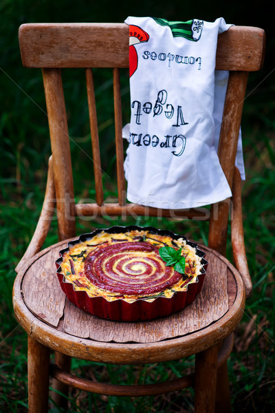 quiche with  swiss chard and sausage.selective focus Stock photo © zoryanchik