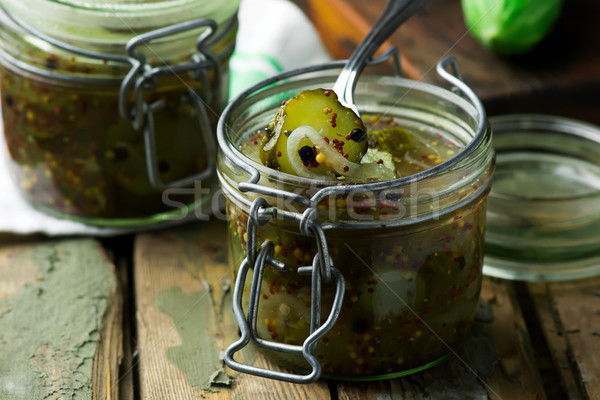 pickles in glass jar. style rustic  Stock photo © zoryanchik