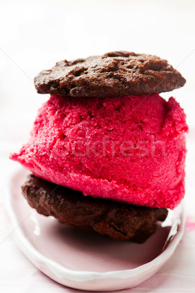 homemade raspberry   ice cream Stock photo © zoryanchik