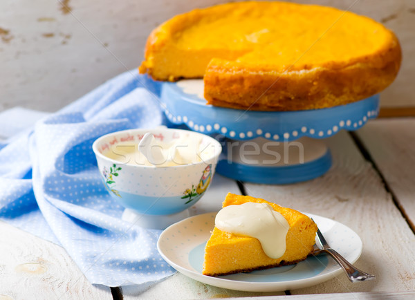 Foto stock: Abóbora · bolo · de · queijo · queijo · sobremesa · férias · torta