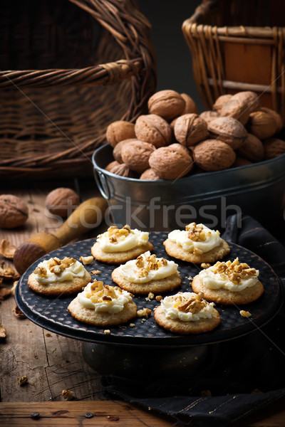 Vecchio stile panna acida rustico alimentare colazione bianco Foto d'archivio © zoryanchik