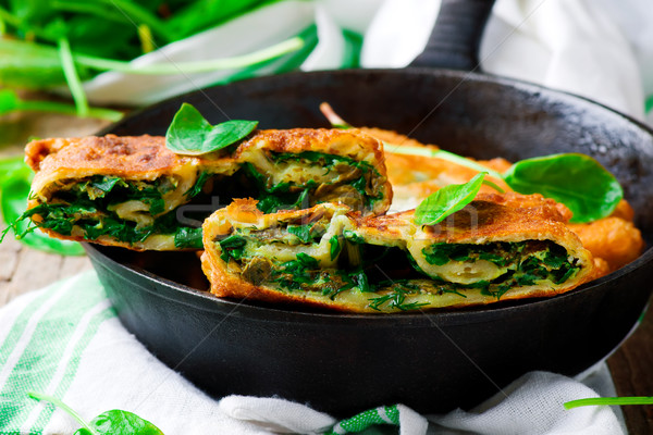 stuffed moldovan flatbreads dill and sorrel Stock photo © zoryanchik