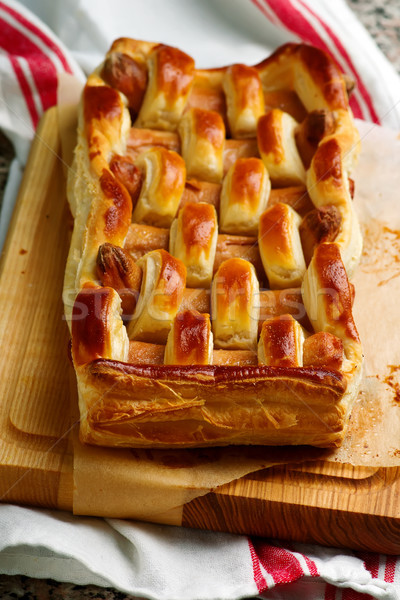 sausages in puff pastry for a breakfast  Stock photo © zoryanchik