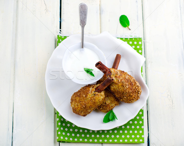 Foto stock: Frango · farelo · saudável · alimentos · orgânicos · foco · comida