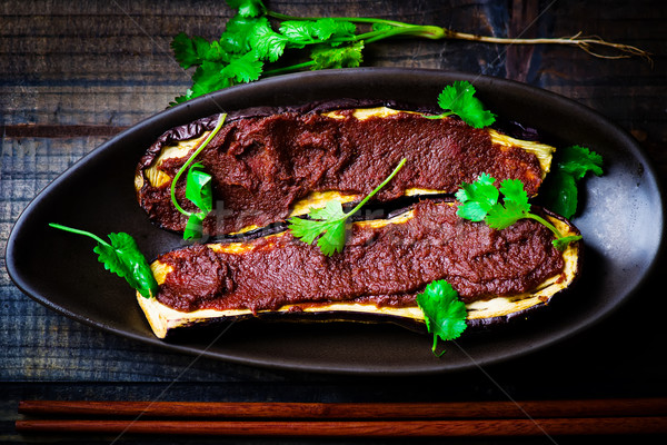 the baked eggplants with with miso  Stock photo © zoryanchik