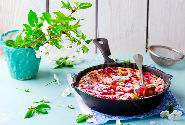 [[stock_photo]]: Cerise · style · vintage · mise · au · point · sélective · fruits · gâteau