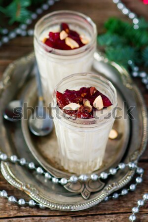 the panna cotta  with plum sauce Stock photo © zoryanchik